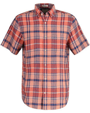 Gant Shirts Gant - Linen Madras Check Short Sleeve Shirt