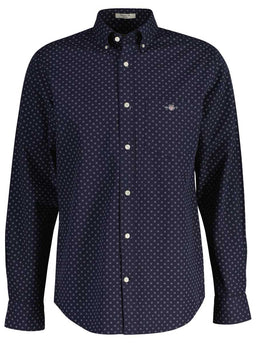 Gant Shirts Gant - Micro Print Evening Blue Shirt