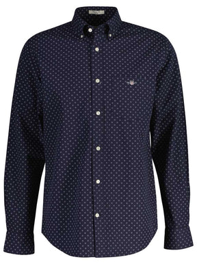 Gant Shirts Gant - Micro Print Evening Blue Shirt