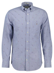 Gant Shirts Gant - Sailing Fil Coupe College Blue Shirt