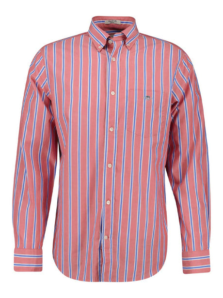 Gant Shirts Gant - Striped Poplin Brick Red Shirt