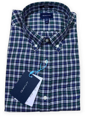 Gant Shirts GANT Tech Prep™ Micro Tartan Twill Shirt - Colour Ivy Green