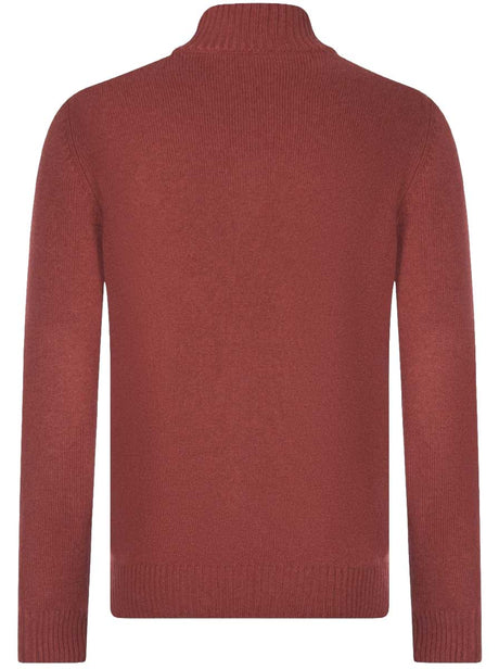 Gran Sasso Knitwear & Jumpers Gran Sasso -  2 Ply Cashmere/Wool 1/4 Zip Burgundy Jumper