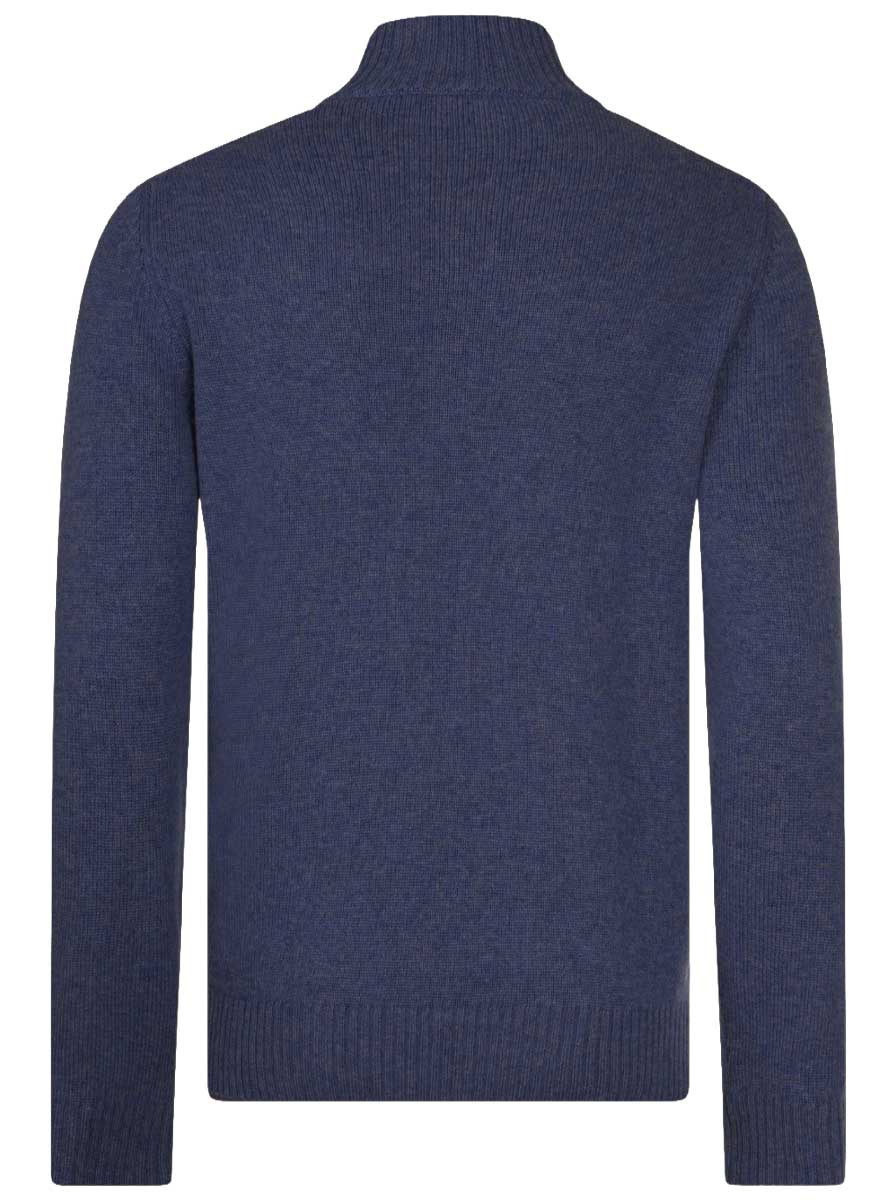 Gran Sasso Knitwear & Jumpers Gran Sasso -  2 Ply Cashmere/Wool 1/4 Zip Dark Blue Jumper