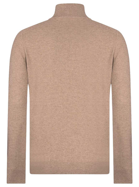 Gran Sasso Knitwear & Jumpers Gran Sasso - Cashmere Biscuit 1/4 Zip Jumper