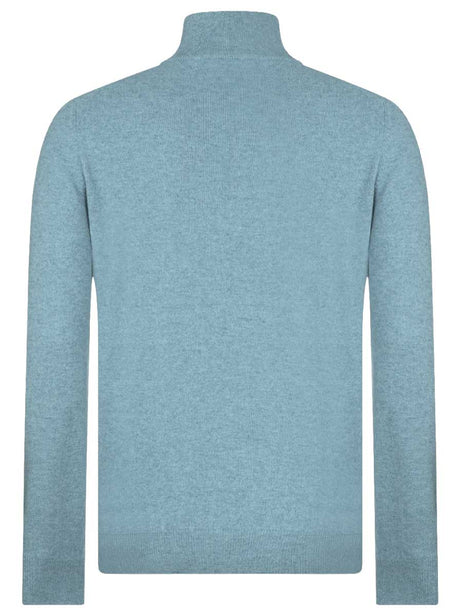 Gran Sasso Knitwear & Jumpers Gran Sasso - Cashmere Turquoise 1/4 Zip Jumper