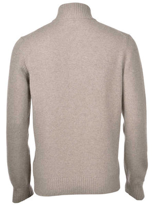 Gran Sasso Knitwear & Jumpers Gran Sasso - Cashmere/Wool 1/4 Zip Beige Jumper