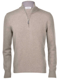 Gran Sasso Knitwear & Jumpers Gran Sasso - Cashmere/Wool 1/4 Zip Beige Jumper