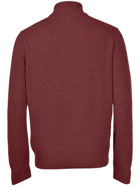 Gran Sasso Knitwear & Jumpers Gran Sasso - Cashmere/Wool 1/4 Zip Burgundy Jumper