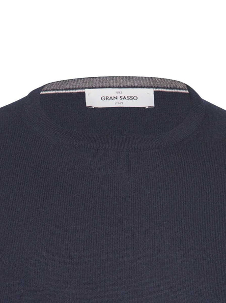 Gran Sasso Knitwear & Jumpers Gran Sasso -  Cashmere/Wool Crew Nack Navy Jumper