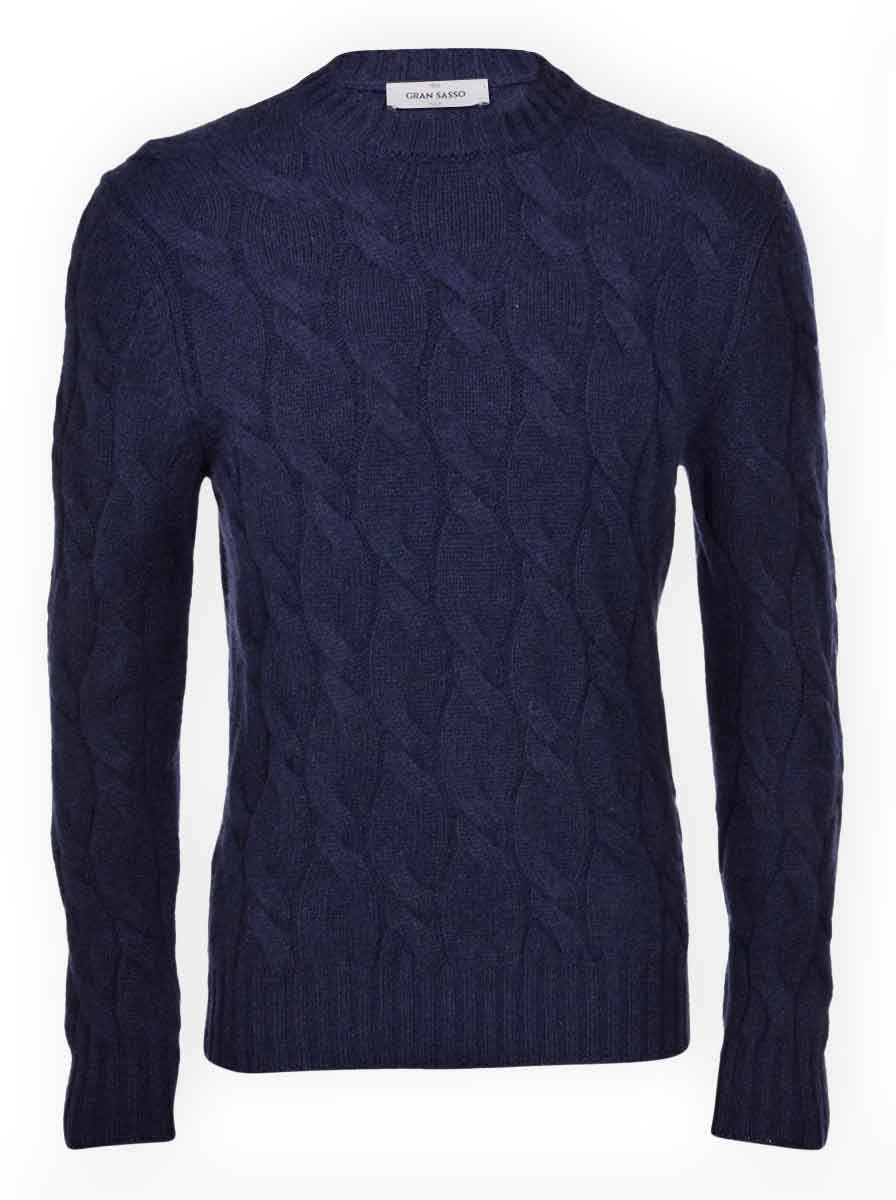 Gran Sasso Knitwear & Jumpers Gran Sasso - Crew Neck Cable Knit Jumper