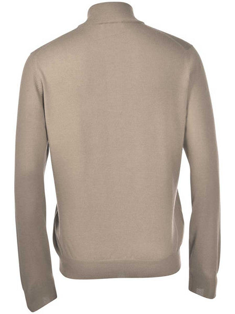 Gran Sasso Knitwear & Jumpers Gran Sasso - Merino Wool 1/4 Zip Beige Jumper