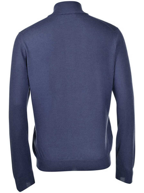 Gran Sasso Knitwear & Jumpers Gran Sasso - Merino Wool 1/4 Zip Denim Jumper