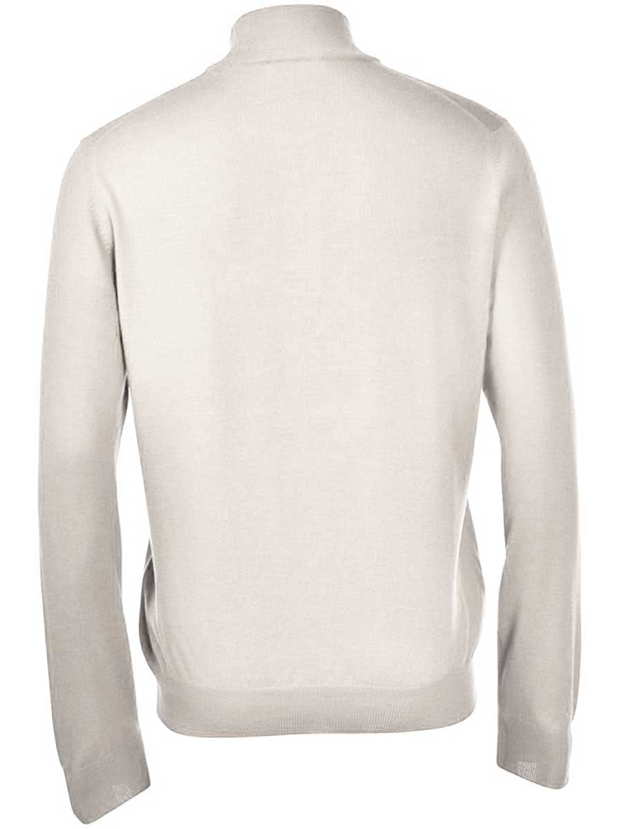 Gran Sasso Knitwear & Jumpers Gran Sasso - Merino Wool 1/4 Zip Stone Jumper