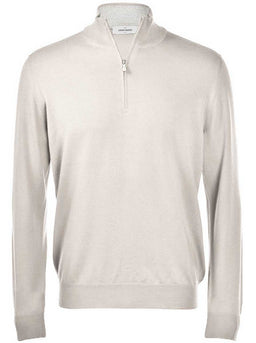 Gran Sasso Knitwear & Jumpers Gran Sasso - Merino Wool 1/4 Zip Stone Jumper