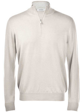 Gran Sasso Knitwear & Jumpers Gran Sasso - Merino Wool 1/4 Zip Stone Jumper
