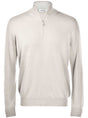 Gran Sasso Knitwear & Jumpers Gran Sasso - Merino Wool 1/4 Zip Stone Jumper