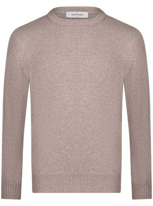 Gran Sasso Knitwear & Jumpers Gran Sasso - Merino Wool 2-Ply Crew Neck Beige Jumper
