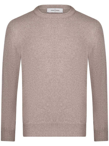 Gran Sasso Knitwear & Jumpers Gran Sasso - Merino Wool 2-Ply Crew Neck Beige Jumper