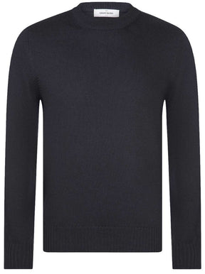 Gran Sasso Knitwear & Jumpers Gran Sasso - Merino Wool 2-Ply Crew Neck Navy Jumper