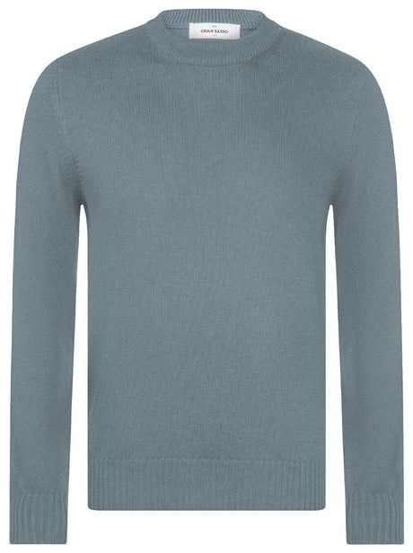 Gran Sasso Knitwear & Jumpers Gran Sasso - Merino Wool 2-Ply Crew Neck Teal Jumper