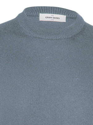Gran Sasso Knitwear & Jumpers Gran Sasso - Merino Wool 2-Ply Crew Neck Teal Jumper