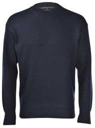 Gran Sasso Knitwear & Jumpers Gran Sasso - Merino Wool 3-Ply Crew Neck Navy Jumper 225