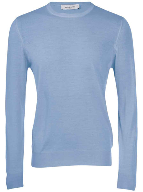 Gran Sasso Knitwear & Jumpers Gran Sasso - Merino Wool Crew Neck Sky Knitwear