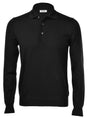 Gran Sasso Knitwear & Jumpers Gran Sasso - Merino Wool Long Sleeve Black Polo