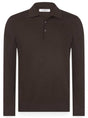 Gran Sasso Knitwear & Jumpers Gran Sasso - Merino Wool Long Sleeve Brown Polo