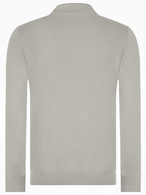 Gran Sasso Knitwear & Jumpers Gran Sasso - Merino Wool Long Sleeve Putty Polo