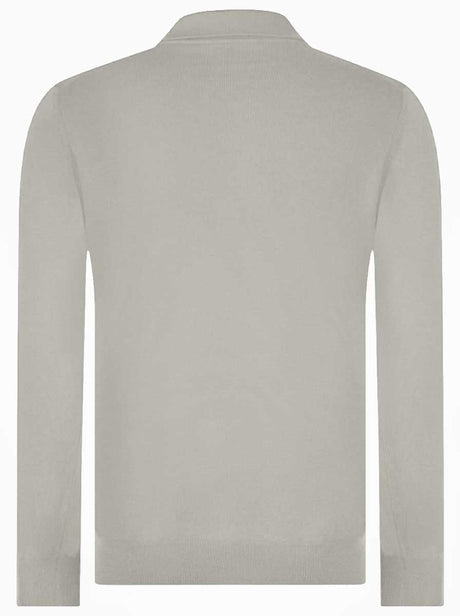 Gran Sasso Knitwear & Jumpers Gran Sasso - Merino Wool Long Sleeve Putty Polo