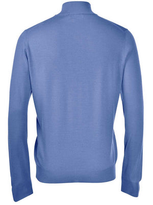 Gran Sasso Knitwear & Jumpers Gran Sasso - Merino Wool Quarter Zip Blue Knitwear