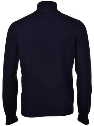 Gran Sasso Knitwear & Jumpers Gran Sasso - Merino Wool Quarter Zip Navy Knitwear