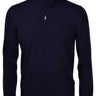 Gran Sasso Knitwear & Jumpers Gran Sasso - Merino Wool Quarter Zip Navy Knitwear