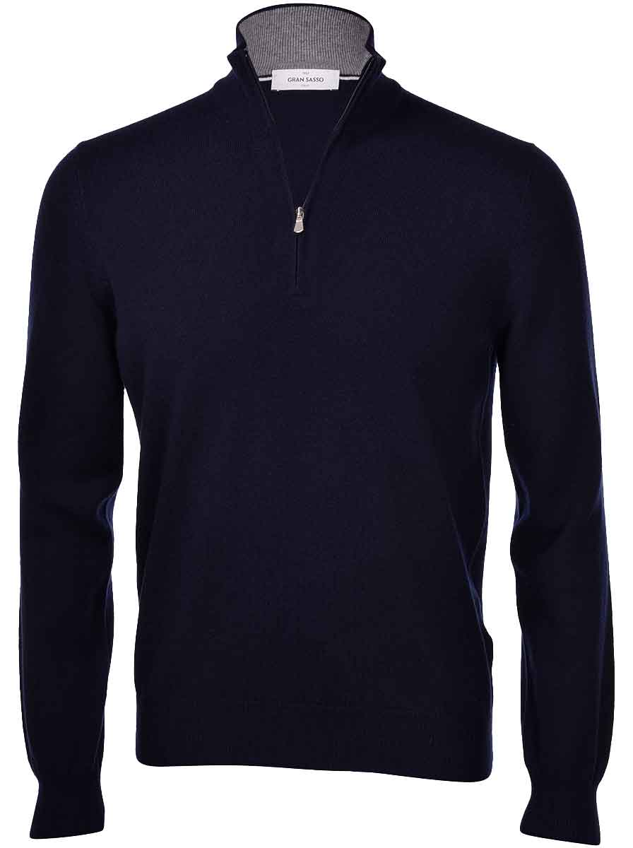 Gran Sasso Knitwear & Jumpers Gran Sasso - Seasonal Merino Wool 1/4 Zip Mock Neck