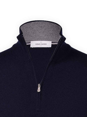 Gran Sasso Knitwear & Jumpers Gran Sasso - Seasonal Merino Wool 1/4 Zip Mock Neck