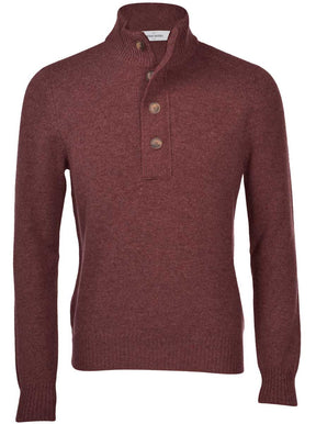 Gran Sasso Knitwear & Jumpers Gran Sasso - Super Geelong 1/4 Zip Burgundy Jumper