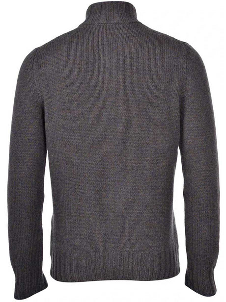 Gran Sasso Knitwear & Jumpers Gran Sasso -  Super Geelong Green Bi-Colour Quarter Zip