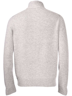 Gran Sasso Knitwear & Jumpers Gran Sasso - Super Geelong Zip & Button Grey Cardigan