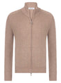 Gran Sasso Knitwear & Jumpers Gran Sasso - Wool/Cashmere Biscuit Ribbed Full Zip Cream Cardigan