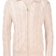 Gran Sasso Knitwear & Jumpers Gran Sasso - Wool/Cashmere Cable Full Zip Cream Cardigan