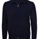 Gran Sasso Knitwear & Jumpers Gran Sasso - Wool/Cashmere Ribbed Full Zip Navy Cardigan