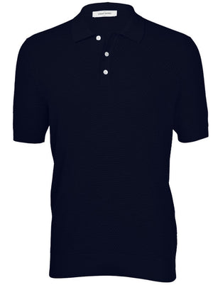 Gran Sasso Polo & T-Shirts Gran Sasso - Knitted Popcorn Weave Cotton Polo Shirt