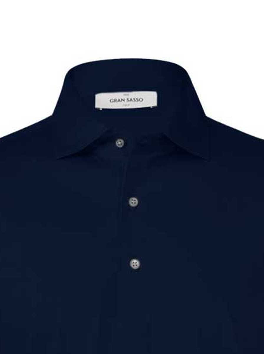 Gran Sasso Polo & T-Shirts Gran Sasso - Mercerised Cotton Navy Polo Shirt