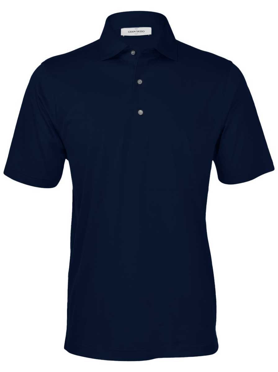 Gran Sasso Polo & T-Shirts Gran Sasso - Mercerised Cotton Navy Polo Shirt