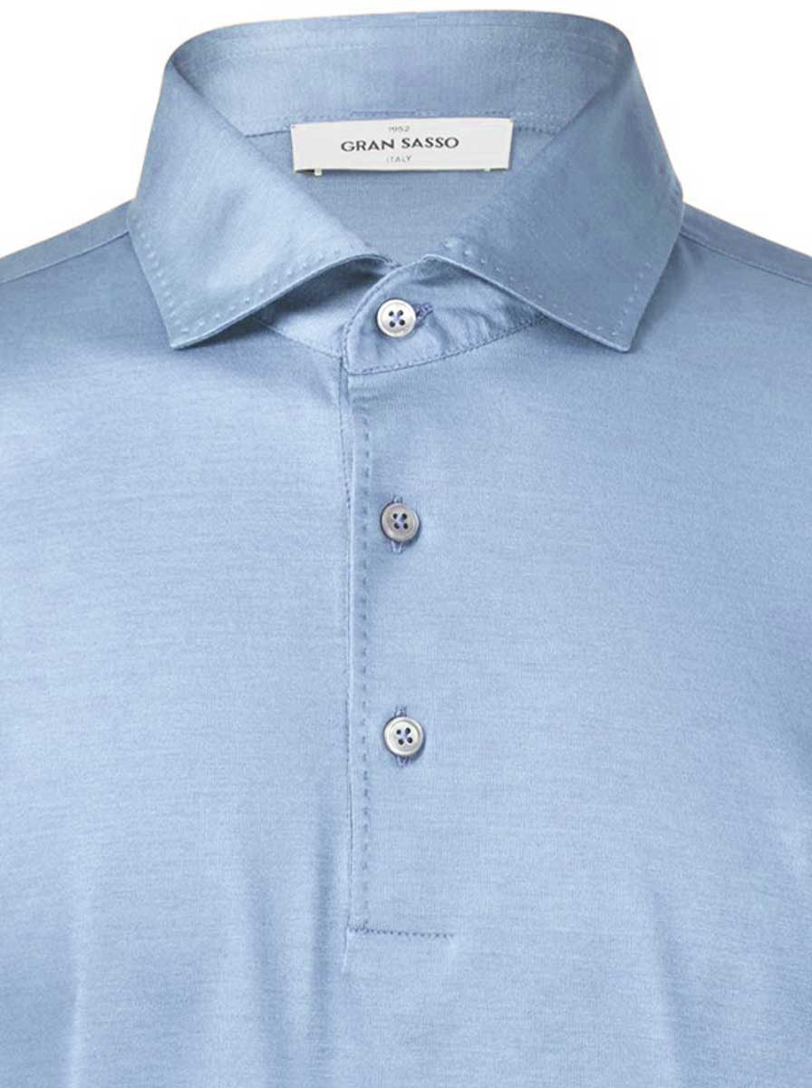 Gran Sasso Polo & T-Shirts Gran Sasso - Mercerised Cotton Sky Polo Shirt