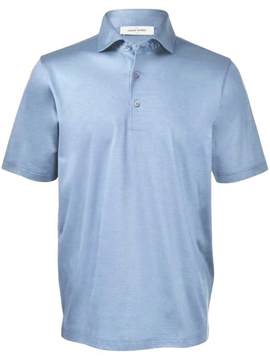 Gran Sasso Polo & T-Shirts Gran Sasso - Mercerised Cotton Sky Polo Shirt