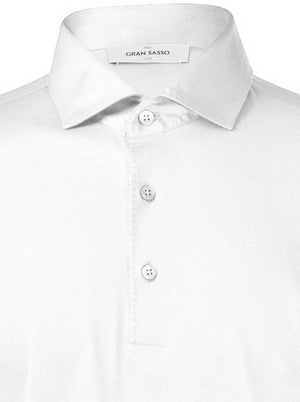 Gran Sasso Polo & T-Shirts Gran Sasso - Mercerised Cotton White Polo Shirt