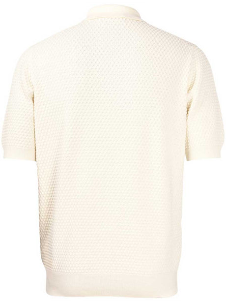 Gran Sasso Polo & T-Shirts Gran Sasso - Textured Cotton Cream Polo Shirt